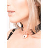 Kinky Diva Soutien-Gorge Ouvert et Collier Harness Couture Noir